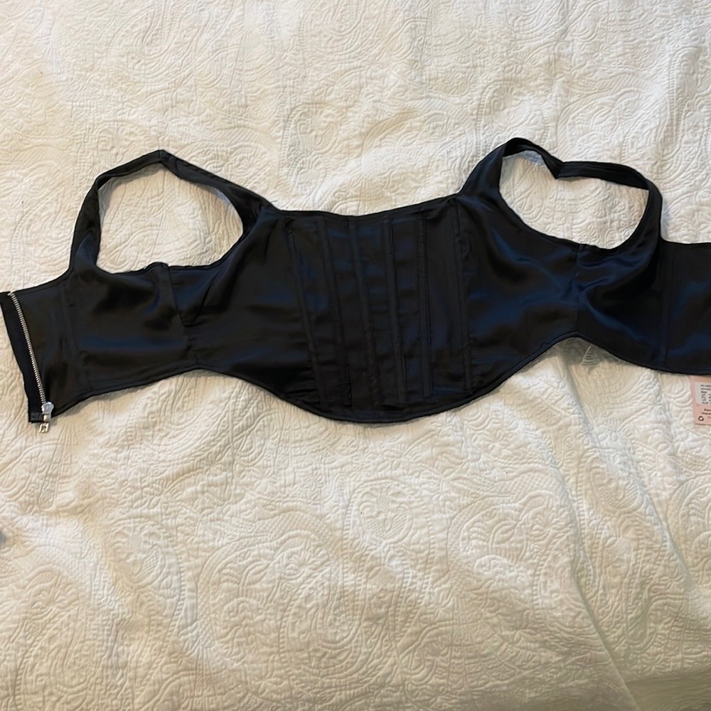 Black satin corset NWT from Misguided